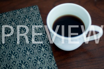 Preview of Stock Photo: Journal/Notebook & Coffee Mug #1 -Personal & Commercial Use