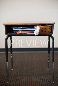 Preview of Stock Photo: Unorganized Desk-Personal & Commercial Use