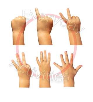 Preview of Stock Photos Finger Counting Numbers 0 Through 5 Child's Left Hand