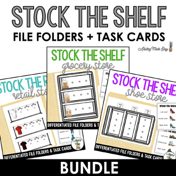 Preview of Stock The Shelf File Folder & Task Card Bundle