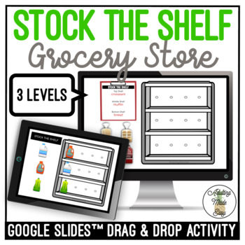 Preview of Stock the Shelf (Grocery Store) Drag & Drop Google Slides