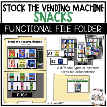 Preview of Stock the Vending Machine-Snacks-Functional File Folder Activity