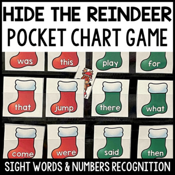 Preview of Christmas Hide and Seek Reindeer Sight Word & Number Recognition Game