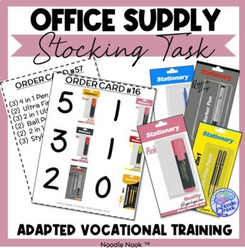 Preview of Stocking Office Supplies- A Printable Vocational Task for Students with Autism