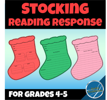 Preview of Stocking Shaped Reading Response for Any Book Grades 4-5