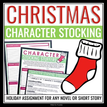 Preview of Christmas Character Analysis Assignment - Choosing Stocking Gifts for Characters