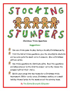 Preview of Stocking Stumpers Christmas Trivia Game