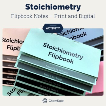 Preview of Stoichiometry Foldable with editable notes Chemistry Activity | Print Digital