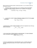 Stoichiometry In-Class Practice Packet