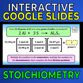 Preview of Stoichiometry -- Interactive Google Slides (Mole to Mole, Gram to Gram, etc)