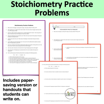 Stoichiometry / Limiting Reactant Worksheets Set of 2 by Amy Brown Science