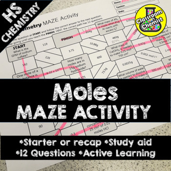 Moles Activity - Maze by Classroom Chemist | Teachers Pay Teachers