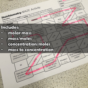 Moles Activity - Maze by Classroom Chemist | Teachers Pay Teachers