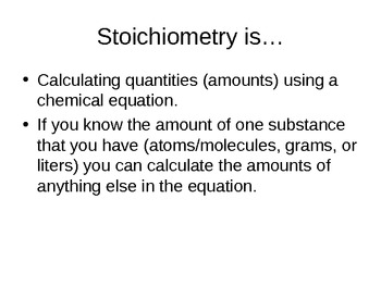 Preview of Stoichiometry Powerpoint