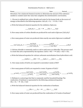 stoichiometry worksheet pdf with answers