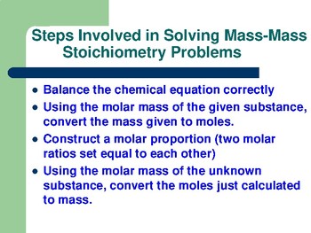 Preview of Stoichiometry Review - Quick Inorganic Chemistry Review