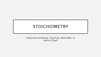 Preview of Stoichiometry Stations