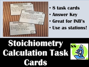 Preview of FREEBIE: Stoichiometry Task Cards
