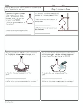 Gas Laws Chemistry Homework Page Unit Bundle by Science With Mrs Lau