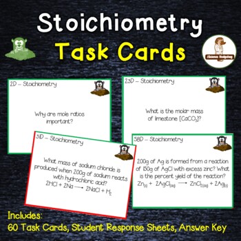Preview of Stoichiometry Moles Task Cards