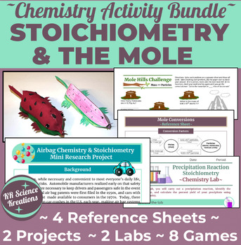 Preview of Stoichiometry & the Mole Differentiated High School Chemistry Activity Bundle
