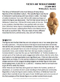 Stone Age Art: Venus of Willendorf Info Sheet/Worksheet