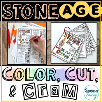 Preview of Stone Age FREE Coloring Pages Notes Doodle Word Search Crossword Puzzle Activity