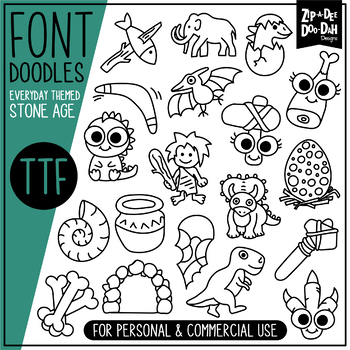 Preview of Stone Age Doodle Font {Zip-A-Dee-Doo-Dah Designs}