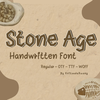 Preview of Stone Age Handwritten Font-File Downloads for OTF, TTF and WOFF