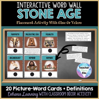 Preview of Stone Age Social Studies Word Wall | Classroom Decor Bulletin Board Activity