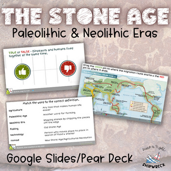 Preview of Stone Age Paleolithic Era and Neolithic Era Interactive Google Slides Pear Deck