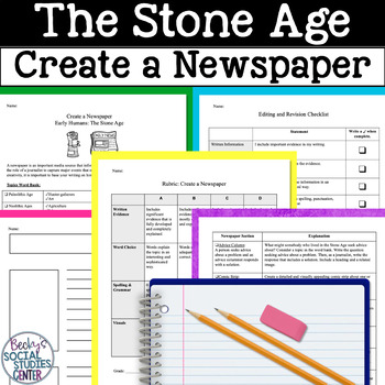 Preview of Stone Age Paleolithic Neolithic Agricultural Revolution Newspaper Project