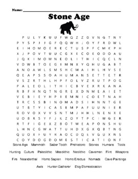 Preview of Stone Age Word Search