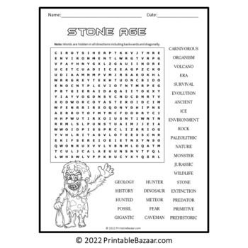 Stone Age Word Search