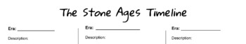 Preview of Stone Ages Timeline Project Template & Key