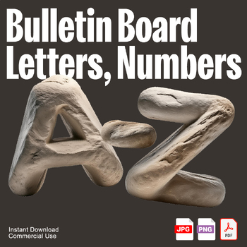 Preview of Bulletin Board Stone Letters A-Z and 0-9 for Classroom Decor and Door Decor