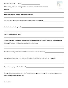 Stone Fox - Chapter 6 - Comprehension Page and Webquest Activity