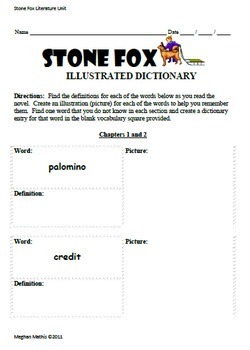 Stone Fox Literature Unit by Fun Fresh Ideas | Teachers Pay Teachers