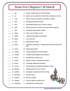Stone Fox Vocabulary Activities by Journeys in Learning | TpT