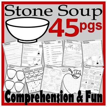 Preview of Stone Soup Read Aloud Book Study Companion Reading Comprehension Worksheets