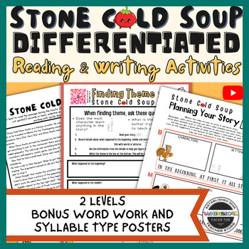 Preview of Stone Soup Differentiated Reading and Writing Activities -Thanksgiving Activity