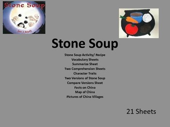 Preview of Stone Soup Picture Book Unit