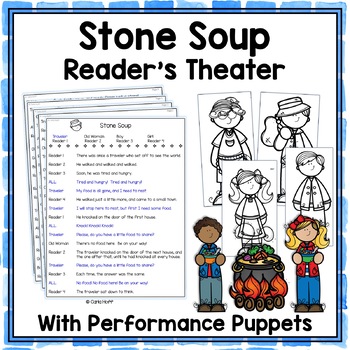 Preview of STONE SOUP  Reader's Theater Scripts, Puppets, and Reader Headbands