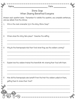 Stone Soup - Sample lesson from Thanksgiving Dinner Theme Unit | TPT