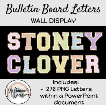 Preview of Stoney Clover Inspired Bulletin Board Letters - Gold and Silver Sequin