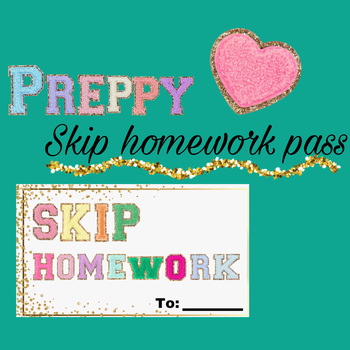 Preview of Stoney Clover Skip Homework Pass
