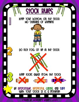 Preview of Stool Rules Poster - Flexible / Alternative Seating