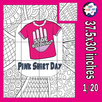 Preview of Stop Bullying Collaborative Coloring Poster, Pink Shirt Day Crafts