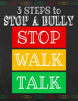 Preview of Cute 3 Steps to Stop a Bully Poster