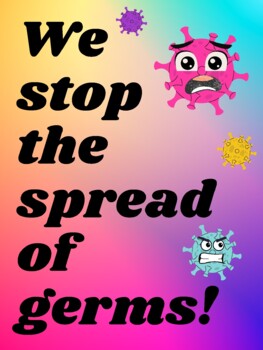 Preview of Stop Germs / Wash Hands / Health Hygiene / COVID / School Nurse Office Posters